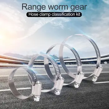 

80pcs Adjustable Pipe Clamps Stainless Steel Hose Clips Fuel Hose Pipe Clamps Anti-oxidation Worm Drive Durable