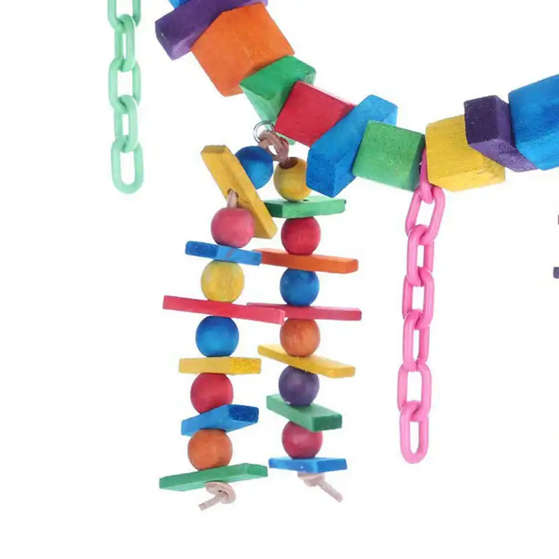 Игрушка попугай, красочный Радужный мост, жевательная, подвесная игрушка, гнездо для попугая подходит для широкого спектра крупных и