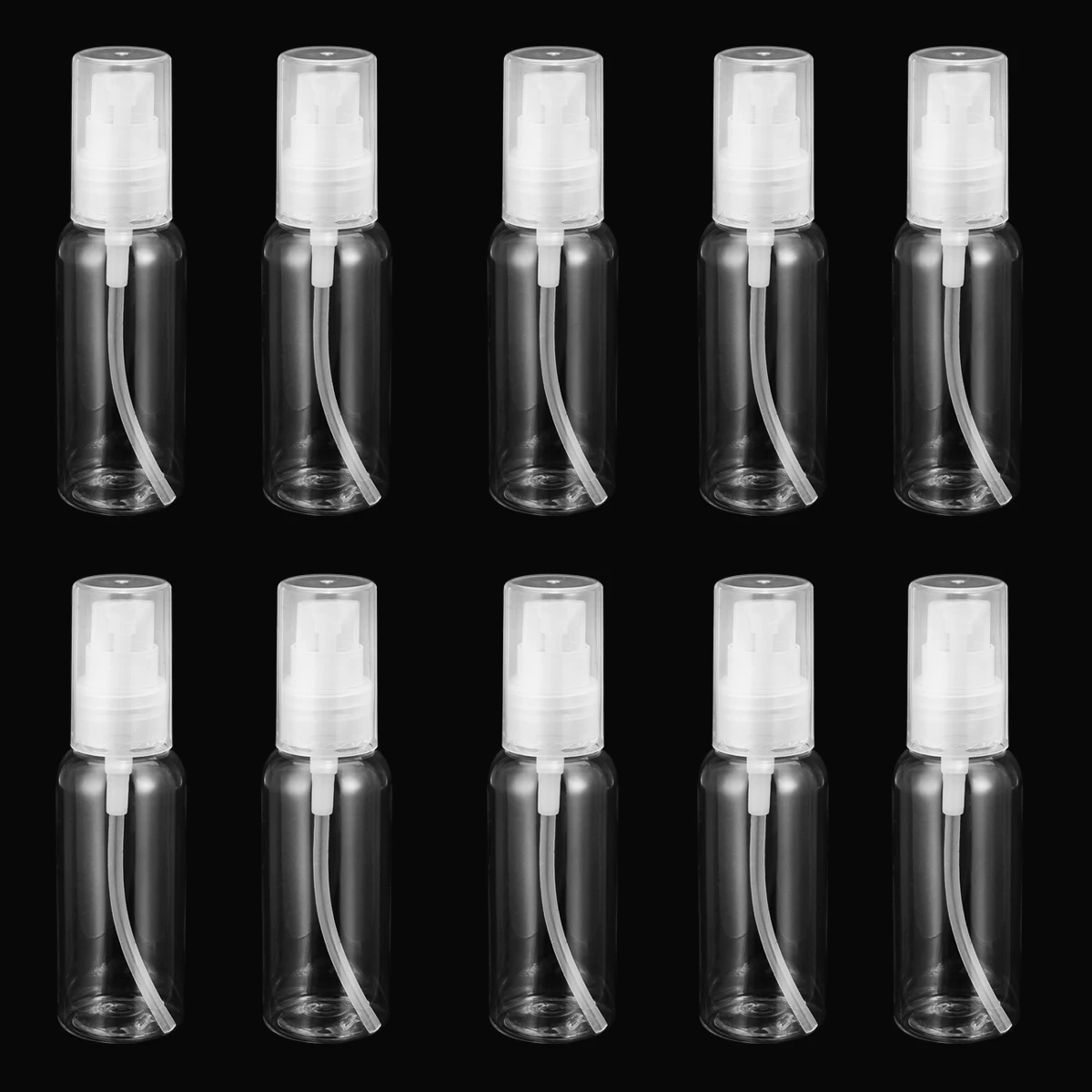 10pcs 50ml Refillable Lotion Bottle Empty Light Weight Makeup Dispenser Pump Container For Travel Portable