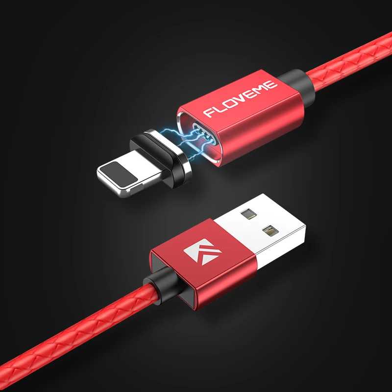 Магнитный кабель FLOVEME usb type C, 3 А, быстрое зарядное устройство для Xiaomi Redmi Note 7, samsung S9, huawei mate 20, type-C, магнитные кабели - Цвет: Red