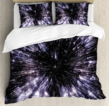 

Galaxy Duvet Cover Set Speed of Life Space Travel Fantastic Galaxy Universe Science Fiction Future 4 Piece Bedding Set