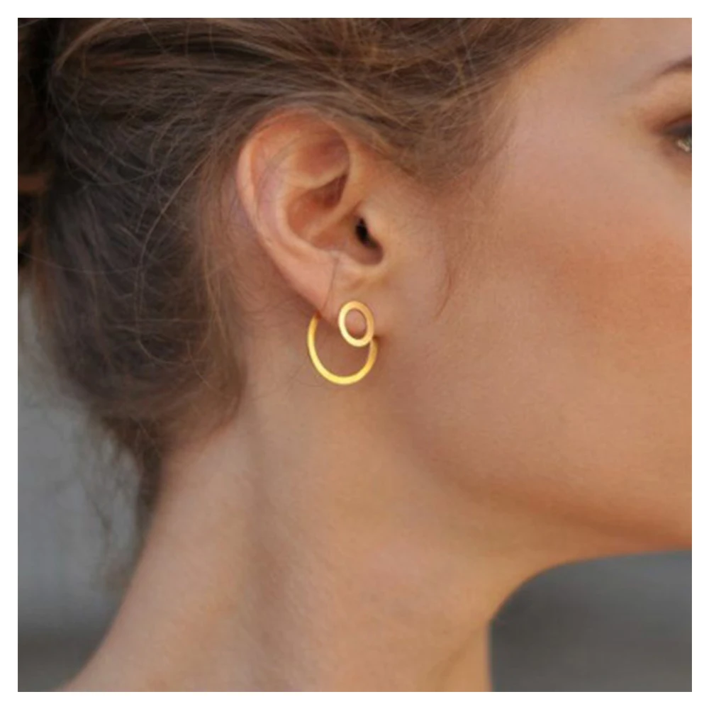 

KISSWIFE New Simple Fashion Personality After Earring Insert Round Hole Circle Earrings Women's Earrings Gifts