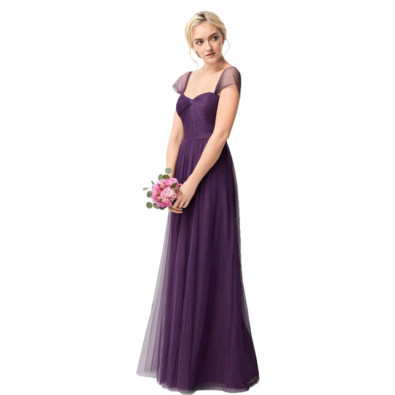 

Romantic Purple Bridesmaid Dress 2019 Robe Demoiselle Donneur Vestido De Fiesta Long Tulle Guest Dress for Wdding Party