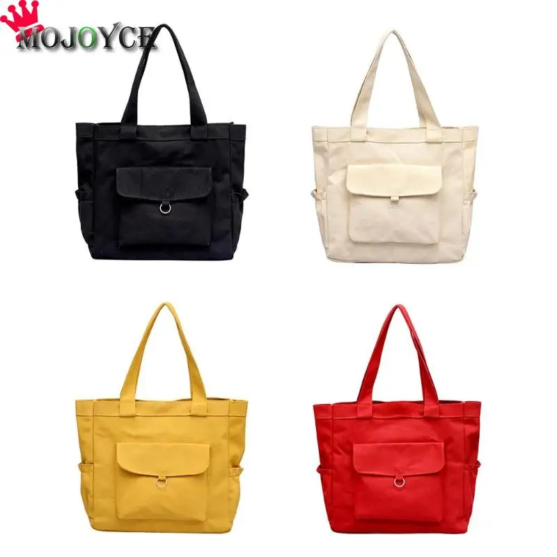 

Simple Casual Women Canvas Travel Shopping Bag Girls Hasp Large Capacity Shoulder Bags Totes Bolsos Mujer