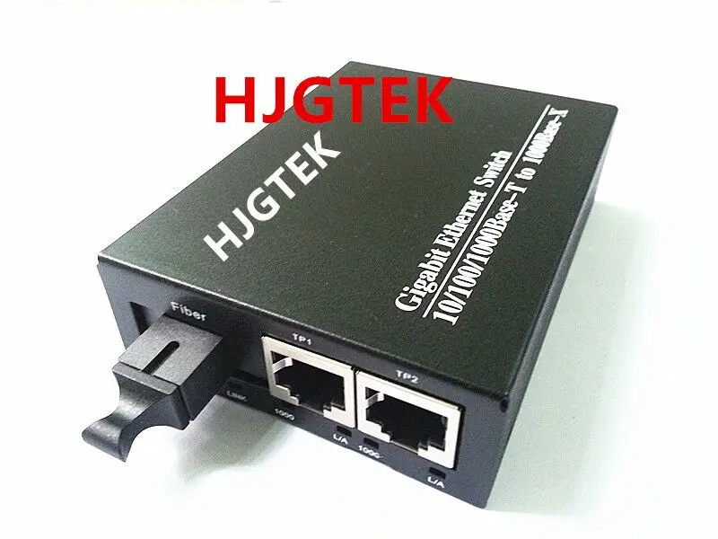 20km 10/100/1000M Fiber Media converter/transceiver/Gigabit Ethernet switch, 1FX+ 2 RJ45 ports, single mode single fiber