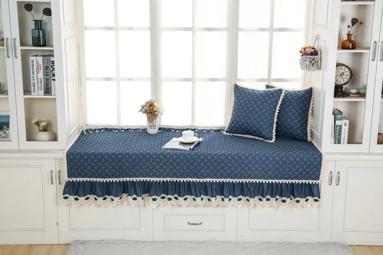 Четырехсезонная кружевная накидка для дивана, однотонное кружевное диванное полотенце, утолщенная накидка для дивана, оконный коврик для гостиной, l-образный чехол для дивана