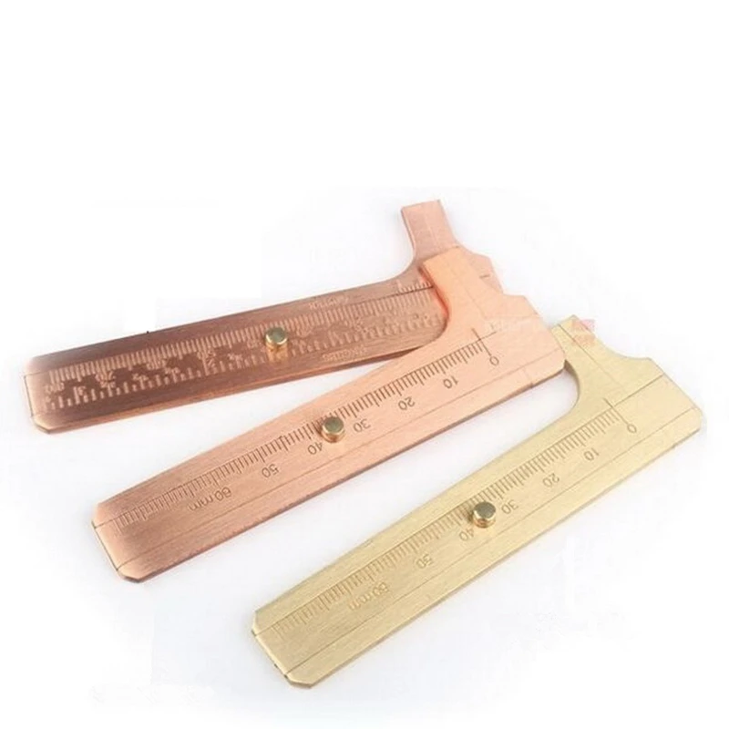 EDC Creative Mini Brass Ruler Survival Portable Measurement of Pure