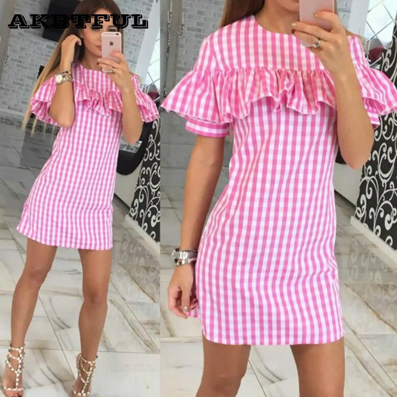 short gingham dress