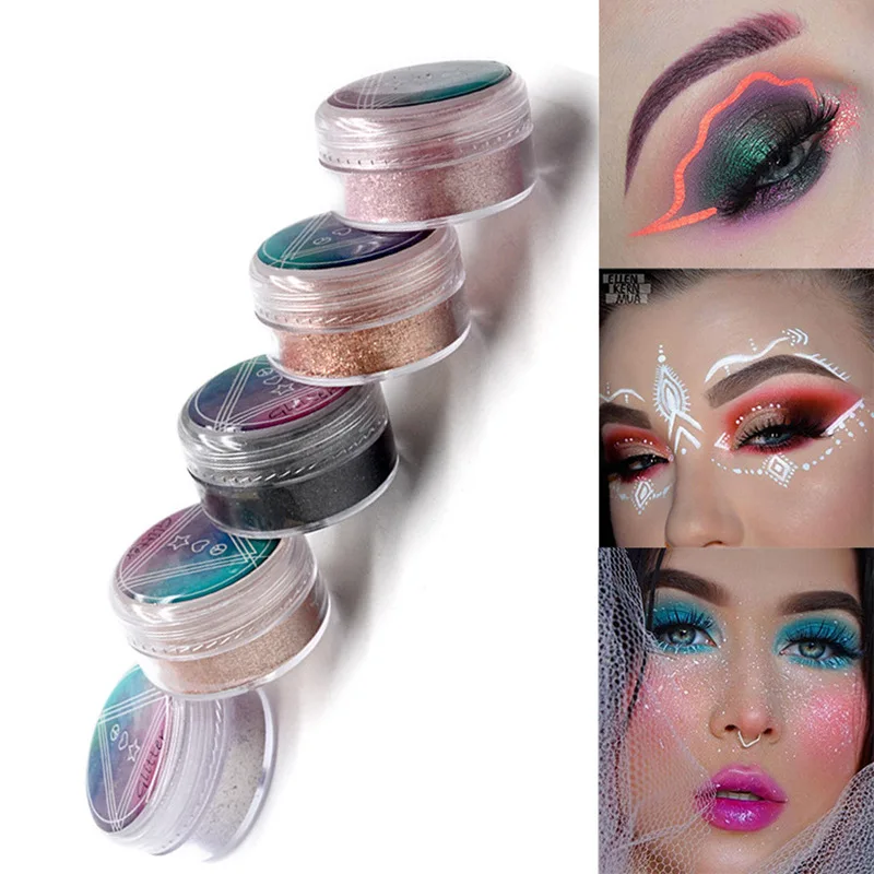 Glitter Eye Shadow Holographic Shimmer Face Powder Highlighter Makeup Manicure Chrome Pigment Shining Eye Shadow