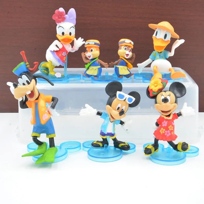 Аниме Disney 6 шт./лот Микки Маус Дональд Дак гоффи Минни ПВХ экшн фигурки модели