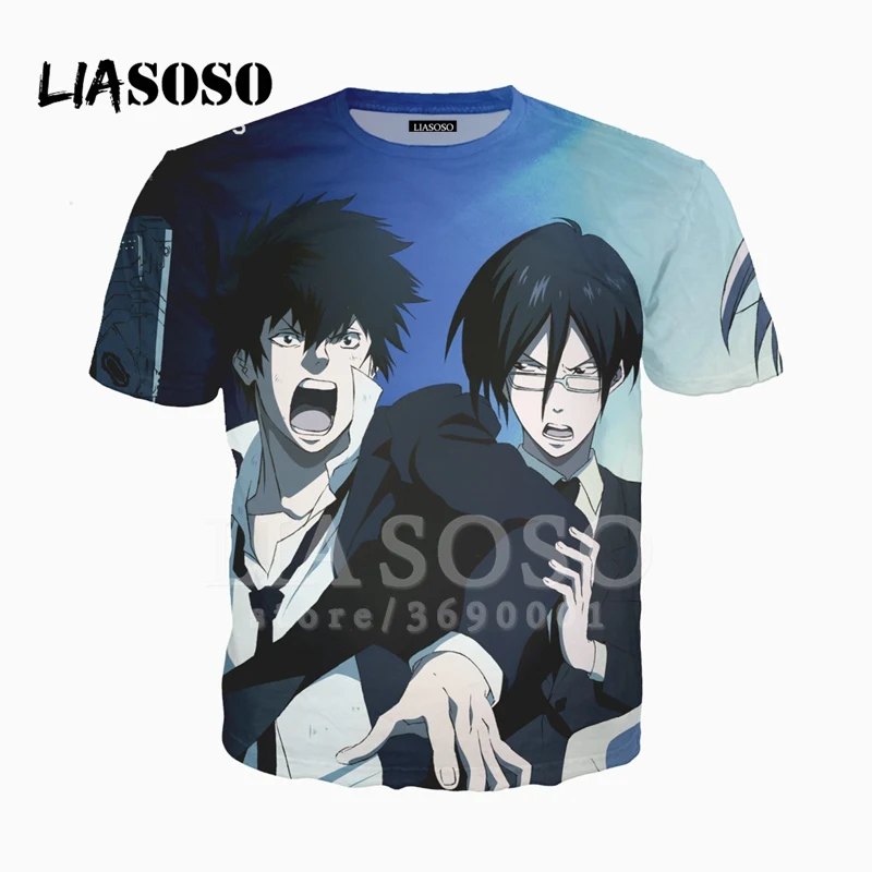 Liasoso 3dプリントユニセックスアニメサイコパスkougami Shin Ya牧島省吾tシャツ夏のtシャツカジュアルストリートx2493 T Shirts Aliexpress