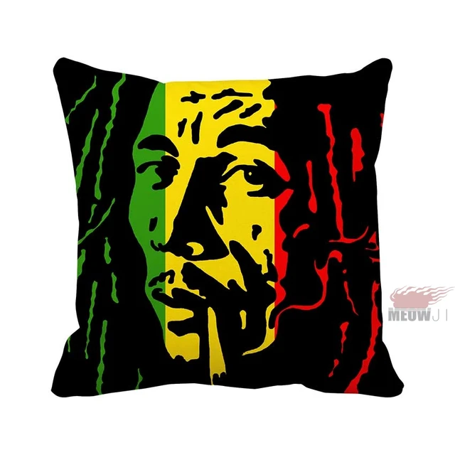 Bob Marley Singer reggae music rock roll Multi Size Throw Pillow Case