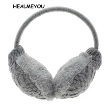 Модные зимние наушники женские теплые унисекс ушные накладки вязаные плюшевые теплые наушники для женщин