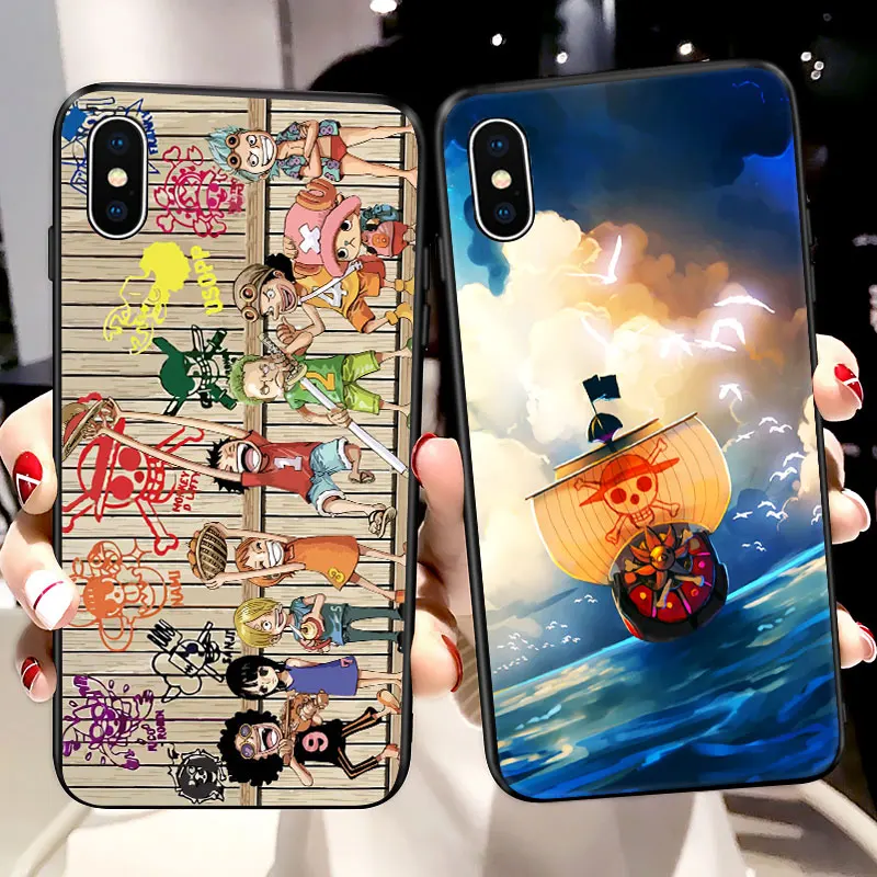 Чехол с изображением черепа лодки Луффи для iPhone 7 цельный аниме Мягкий