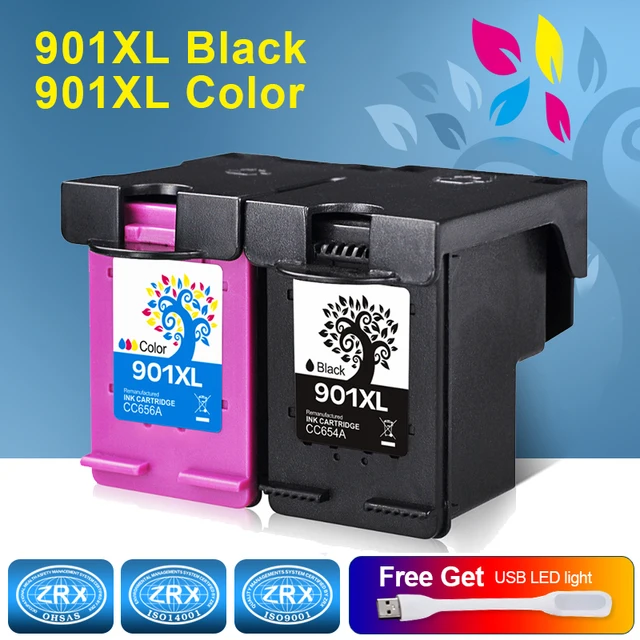 H&BO Re manufactured Ink Cartridge Replacement for HP901XL CC654AA CC656AA for HP Officejet 4580