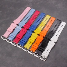 Watch accessories men's rubber strap for Casio BABY-G BA-111 BA-110 BA-112 BA-120 ladies waterproof sports strap buckle casio baby g ba 110fl 8a