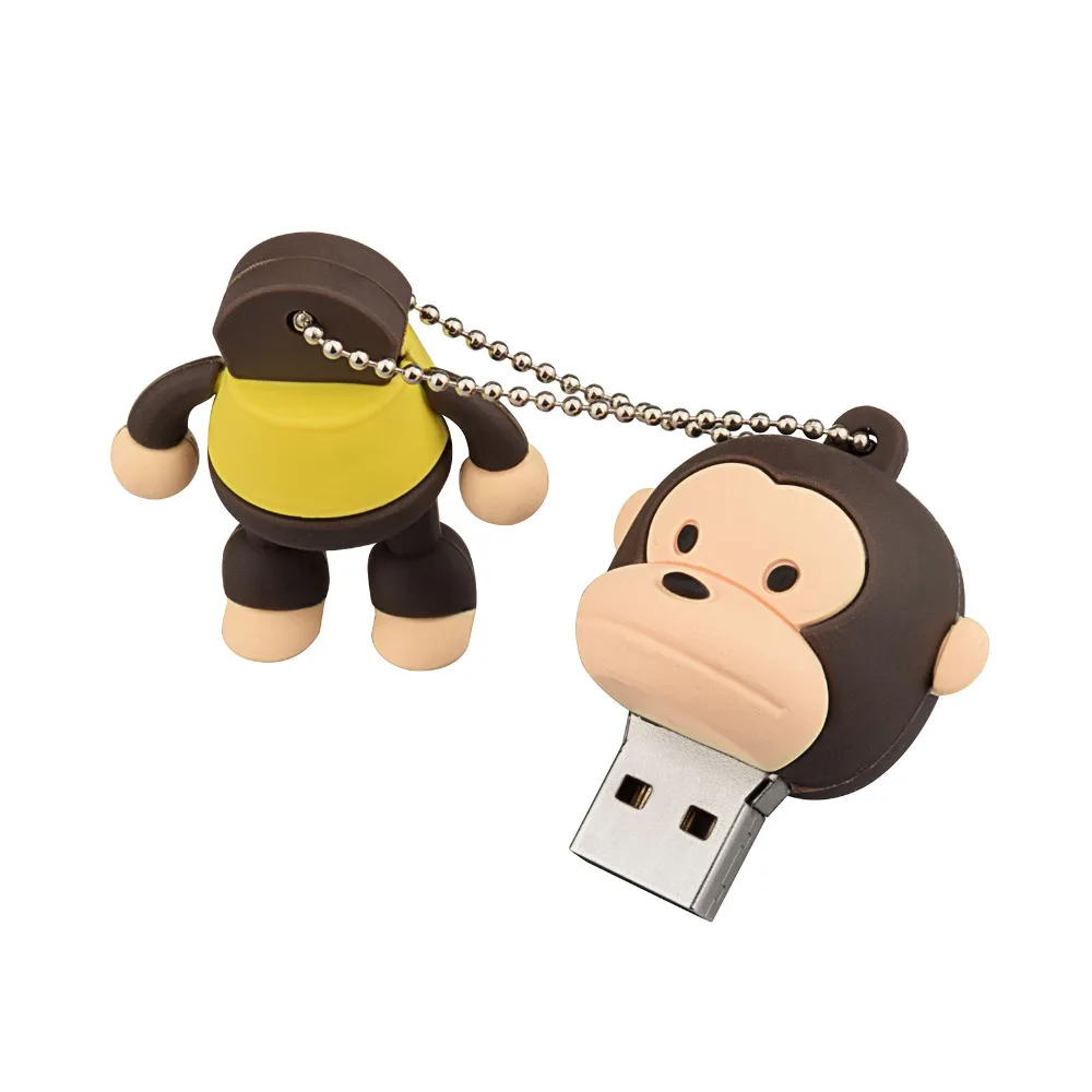 J boxing коричневый 64 ГБ USB флеш накопитель забавная обезьяна дизайн флешка карта