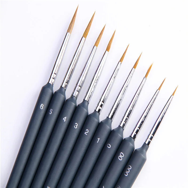 

HOT 9pcs/Set Artist Nylon Hair Brush Pen for Gouache Watercolor Paint Oil Painting TI99