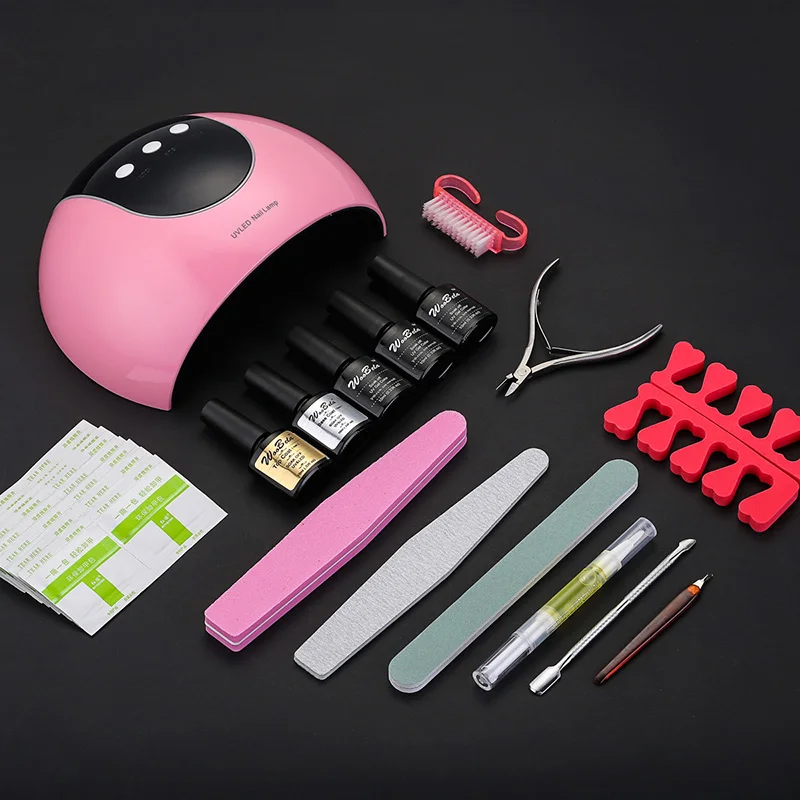 

Professional Manicure Tools Set With or Without LED Nail Lamp UV Nails Set Biginner Nail Kit Gel Nail Polish Sets