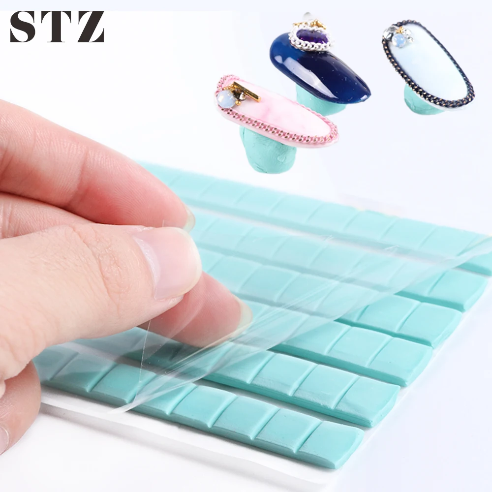 

STZ 80pcs Adhesive Glue Clay For Nail Tips Non-trace Reusable Blue Clay Sticky False Nails Holder Manicure Practice Tools #907