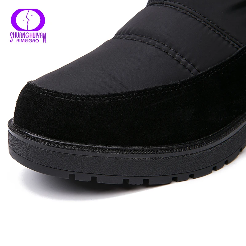 AIMEIGAO 2018 New Snow Boots For Women Winter Fur Warm Boots Waterproof Thick Bottom Flats Comfortable Heels Shoes Women's Shoes