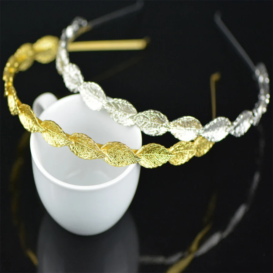 

High Quality Brand Simple Style Gold Leaf Metal Hairband 2018 Korean Women Holder Hair Band Accessory Head Aestheticism Headwear