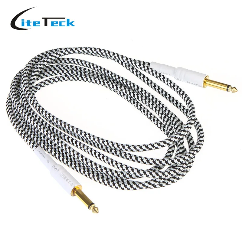 Buy Guitar Cable 3M/10FT Black and White Cloth Braided