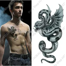 3 шт. временные тату большой летающий дракон дизайн водонепроницаемый для рисунков на теле живопись поддельные тату наклейки классные мужчины MQC13 новая вспышка