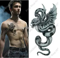 3 шт. временные тату большой летающий дракон дизайн водонепроницаемый для рисунков на теле живопись поддельные тату наклейки классные