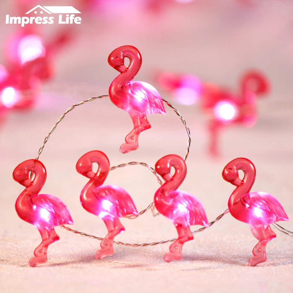 Flamingo String Lights, 10ft 40 LEDs Pink Fairy Lighting Decorative New