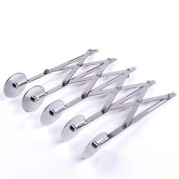 

Yiwumart Stainless Steel 5 Wheels Cutter Dough Divider Side Pasta Knife Flexible Roller Blade Pizza Pastry Peeler Bake Tool