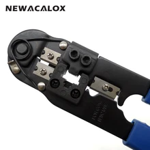 NEWACALOX Multifunction Wire Cutter Plug Crimping 8pin Netwotk Repair DIY Stripper Adjustable Stripping Tools Modular Connector