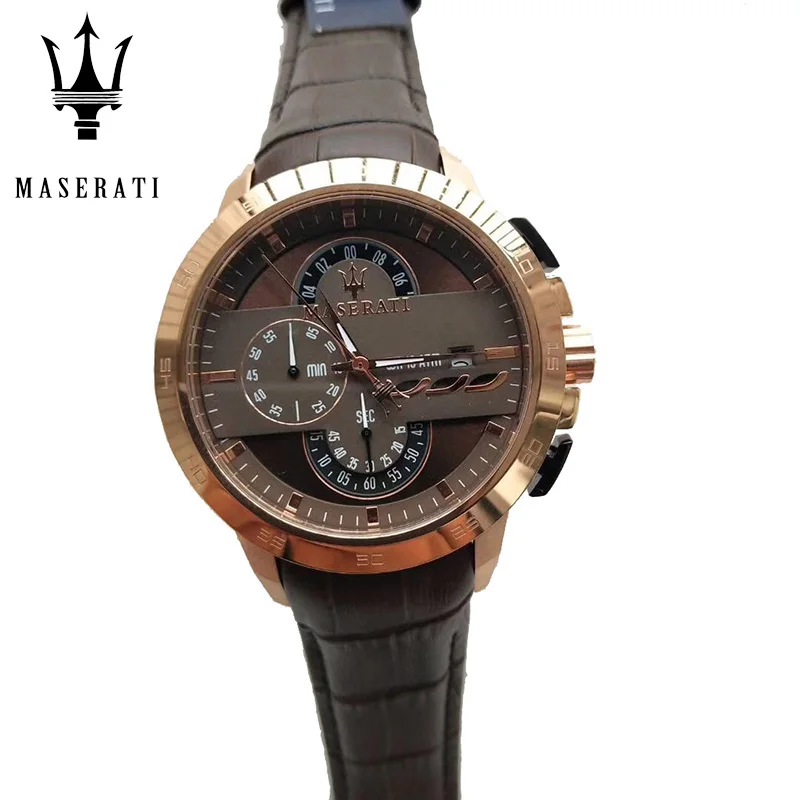 

Maserati Brand Men's Luxury Watch New Leather Strap Business Waterproof Watch Men's Gift Fashion Quartz Watch R8853453002