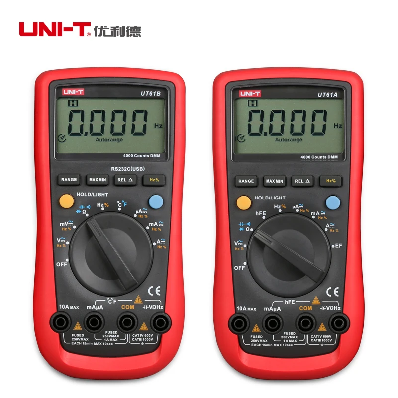 

UNI-T UT61A UT61B UT61C UT61D UT61E Modern Digital Multimeters RMS Peak value RS232 REL AC DC amperemeter ON SALE