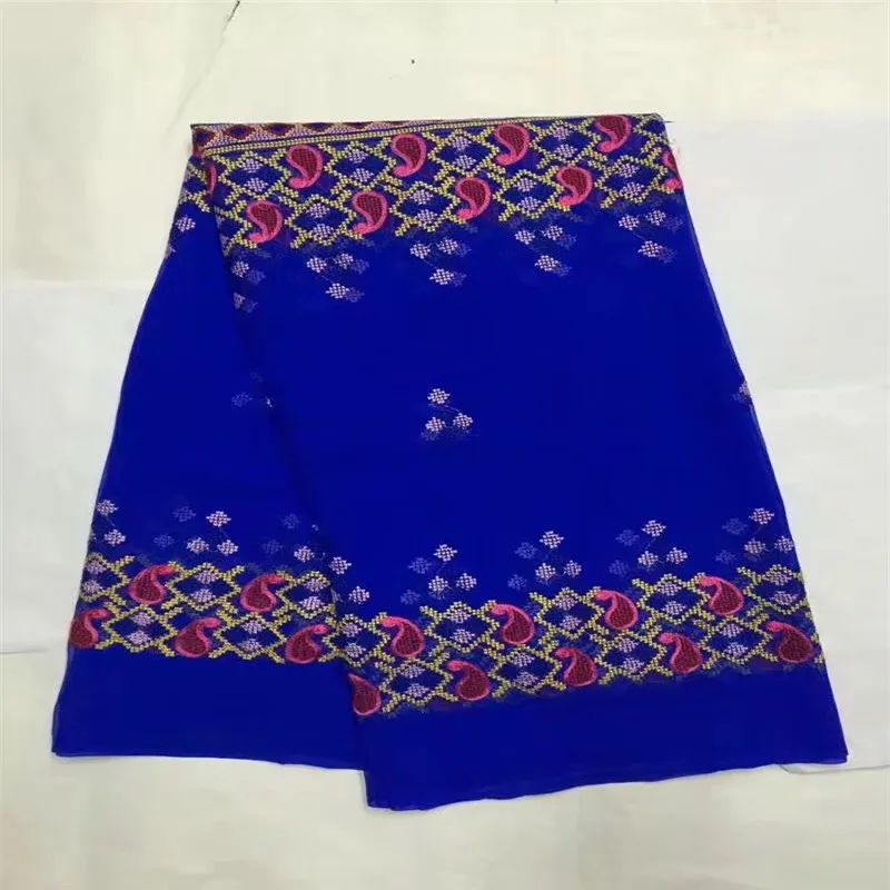 

High quality silk fabric for lady dress embroidered George silk fabric African metallic silk fabric 114 cm/8 mm 5 yards !lxe0516