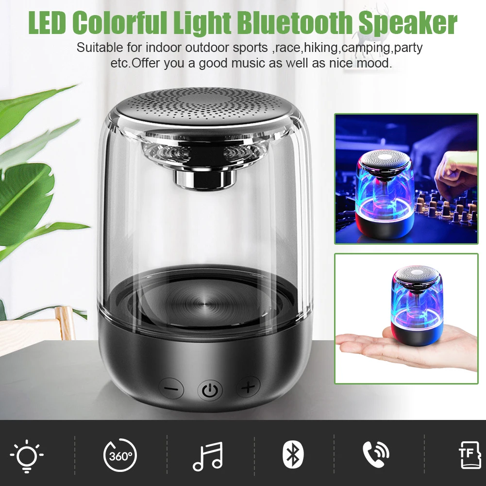 Портативные красочные светодиодные фонари Bluetooth динамик HIFI стерео беспроводной
