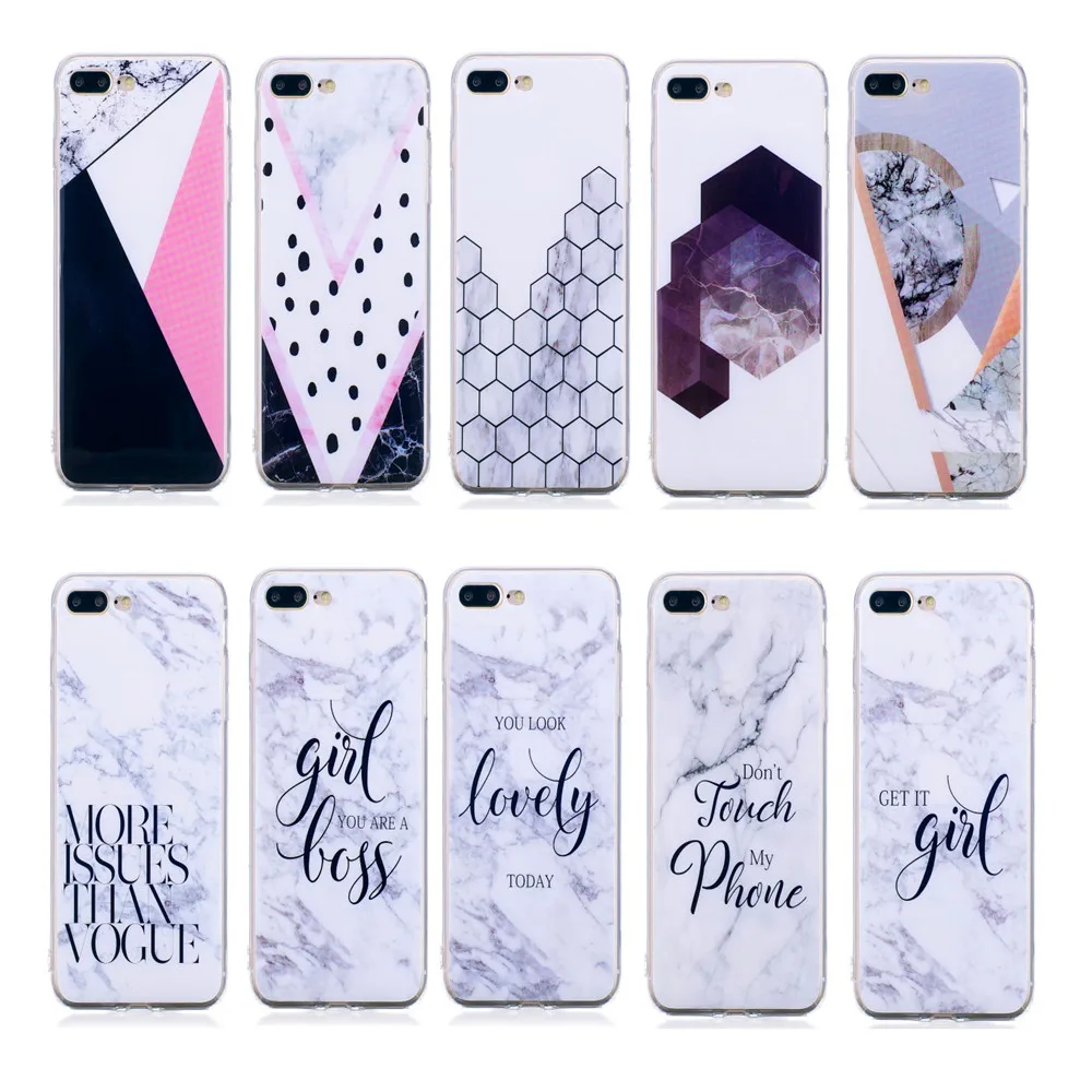 

Marbling for iphone 7 / 8 Phone Case for iphone 7 8 Plus Cover Cases Fashion Cartoon Soft Silicone TPU IMD Protection Phone Bag