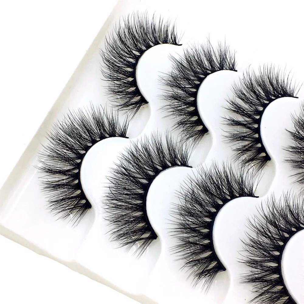 

2019 NEW 5 Pairs 3D Mink Hair False Eyelashes Natural/Thick Long Eye Lashes Wispy Makeup Beauty Extension Tools Wimpers