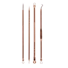 Новая портативная 4 шт./компл. розовая Золотая игла для удаления прыщей удаление черных точек средства по уходу за кожей