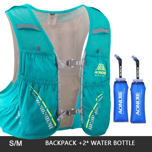 AONIJIE 5L гидратации жилет рюкзак спортивный рюкзак сумка сверхлегкий Trail бег походы Велоспорт Кемпинг марафон s m l бирюзовый - Цвет: Turquoise SM 600ML