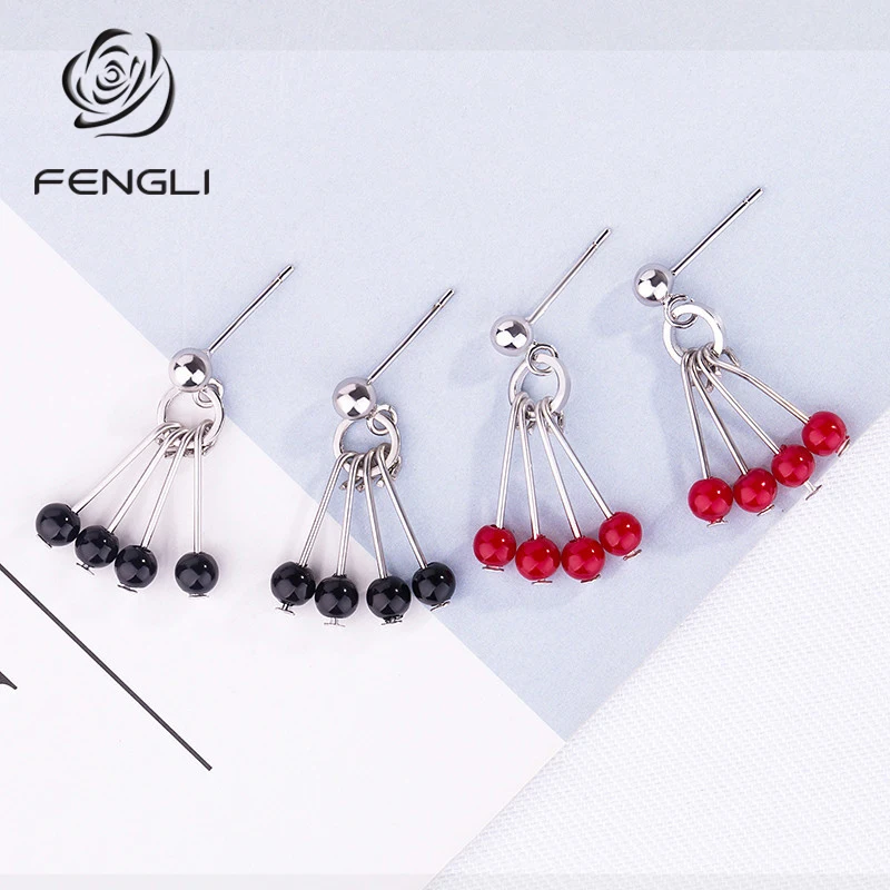 

Red Black Crystal Drop Earring 2019 New Trendy Statement Charm Dangle Earrings Vintage Mini Women Jewelry Gift