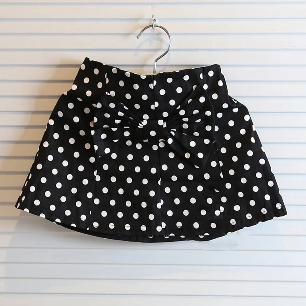 Fashion Sleeveles Top+Bowknot Dot Skirt Clothes Girls Baby Kids Outfits Set 2~7Y