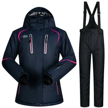 Женская лыжная куртка, зимний высококачественный ветрозащитный водонепроницаемый дышащий Лыжный костюм, женский Теплый Сноуборд, зимняя куртка и штаны