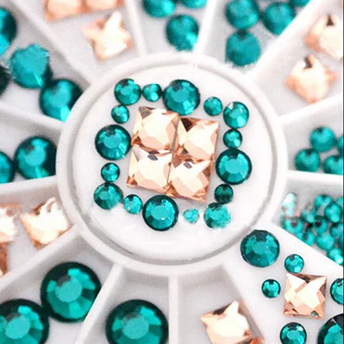 

120Pcs/Wheel Shiny 3D Round Glitter Rhinestone Nail Art Tip Decor Manicure Tool Nail Decoration Drill