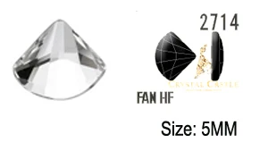 Исправление стразы 5A лучшие прозрачные белые камни и стразы из хрустального стекла исправление AB с плоской задней частью Diy каплевидные Стразы для одежды - Цвет: 2714 Fan 6MM