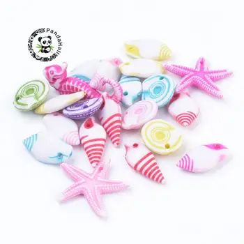 

Fashion Style Acrylic Pendants ,Ocean Theme, Mixed Shapes, Mixed Color, 13~28x9.5~23x4~5mm, Hole: 1mm about 1203pcs F60