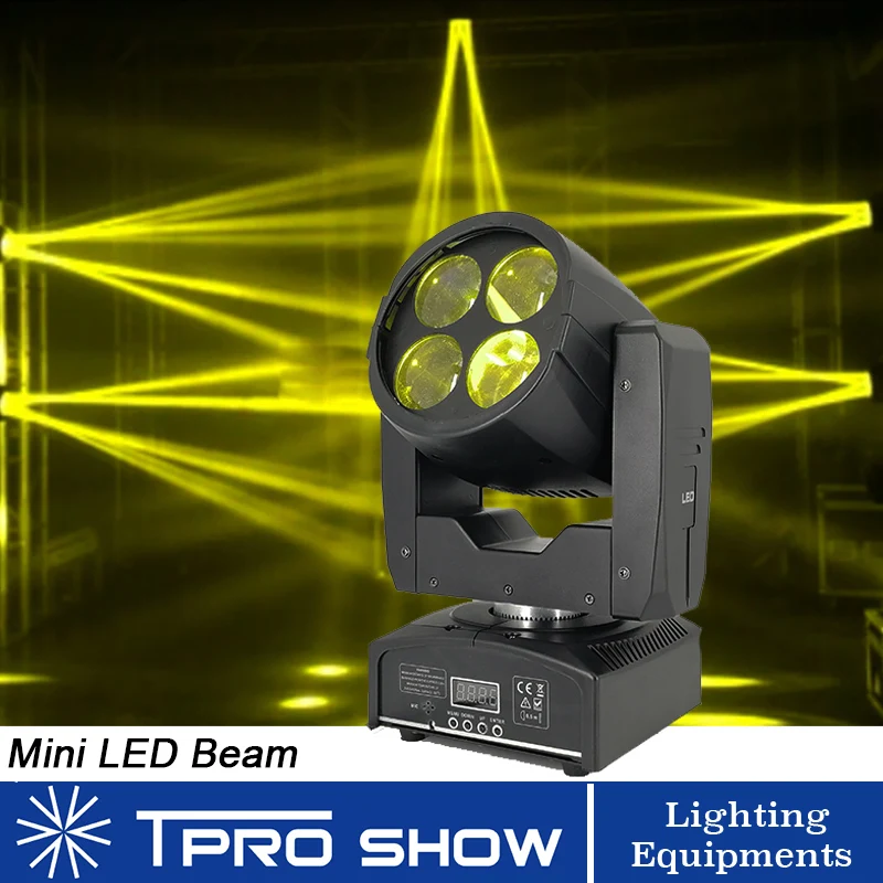 

40W Mini Moving Head Beam Wash 4x10W Lyre LED Stage Lighting Effect Club Light Dmx Control Music Reactive for DJ Party Disco Pub