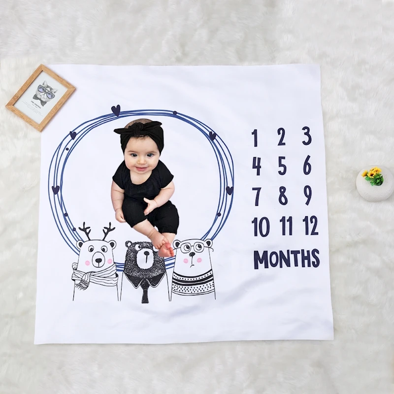 Детские веху Одеяло Опора Одеяло s фон ежемесячный календарь ткани для малышей, для мальчиков и девочек, аксессуары для фотостудии с персонажами из мультфильмов