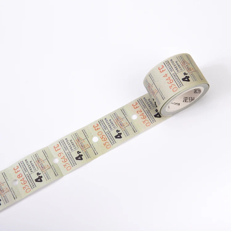 Ретро британская билетная серия офисная клейкая лента винтажный планировщик декоративная Крафт-Бумага васи маскирующая лента японские канцелярские принадлежности - Цвет: 7