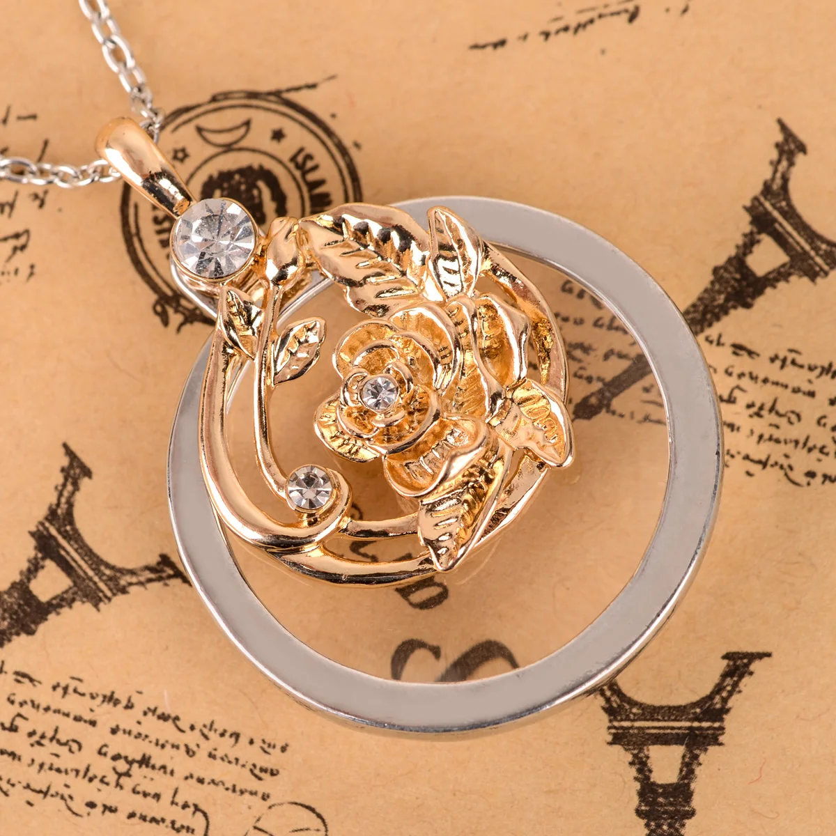 Retro Antique Statement Necklace Shellhard Crystal Cat Magnifying Glass Pendant Long Chain Necklace Fashion Jewelry For Women